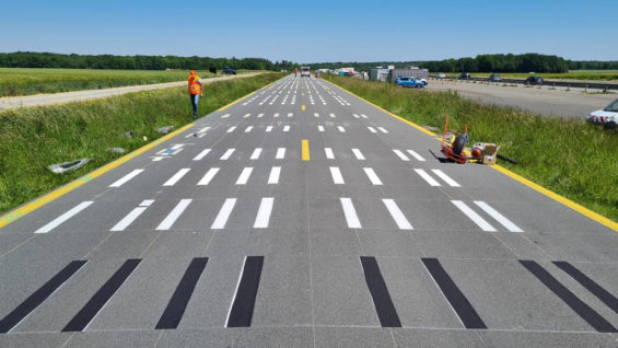 RN 2 : succès des essais sur les produits de marquage routiers